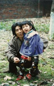 1996年春与女儿在一起