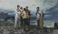 色稿《到延安去》&nbsp;&nbsp;&nbsp; 1977年
32.5&times;54.5cm