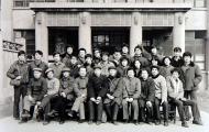 1981 with His Graduating Students. He is the second in the first row from the right. 